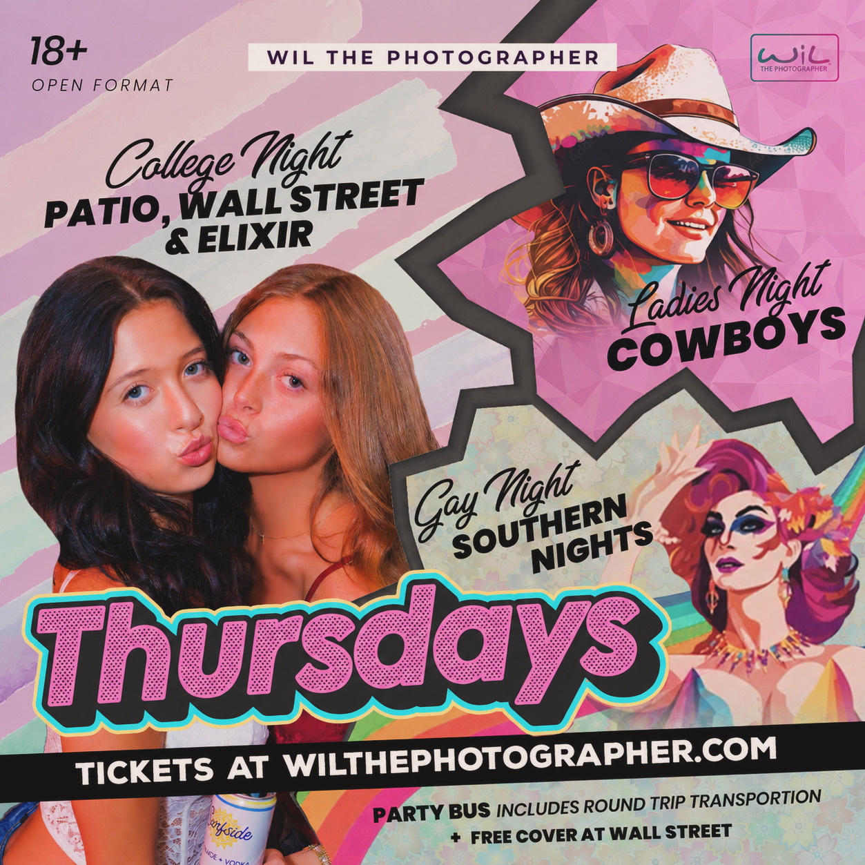 Thursdays @ Patio, The Social, Southern Nights, & Cowboys